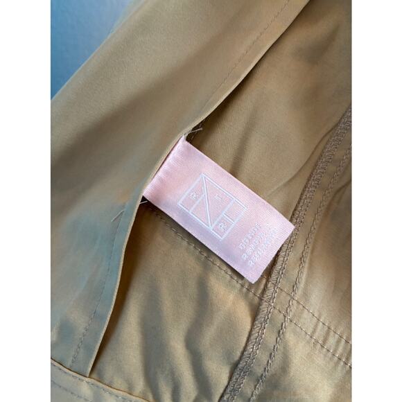 EUC! DEREK LAM Collective Cropped S/S Wrap Jacket Khaki Cotton Utility 42 S - Picture 11 of 12